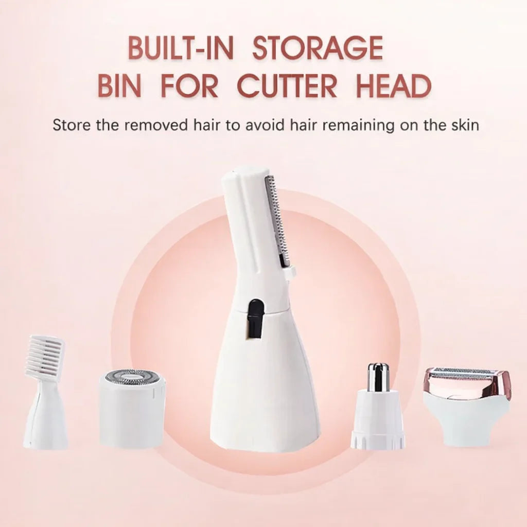 Kit Profesional de Îngrijire 4-în-1 – Lady Shaver Elegant & Trimmer Multifuncțional