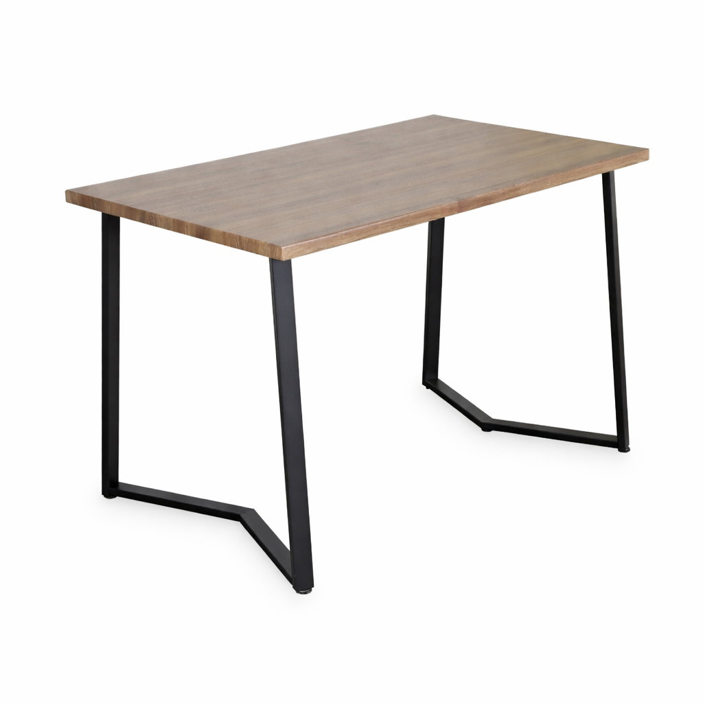 Set Masă Bucatarie Si Sufragerie 120x70 cm cu 4 Scaune, Blat Lemn, Cadru Metalic – Stil Modern