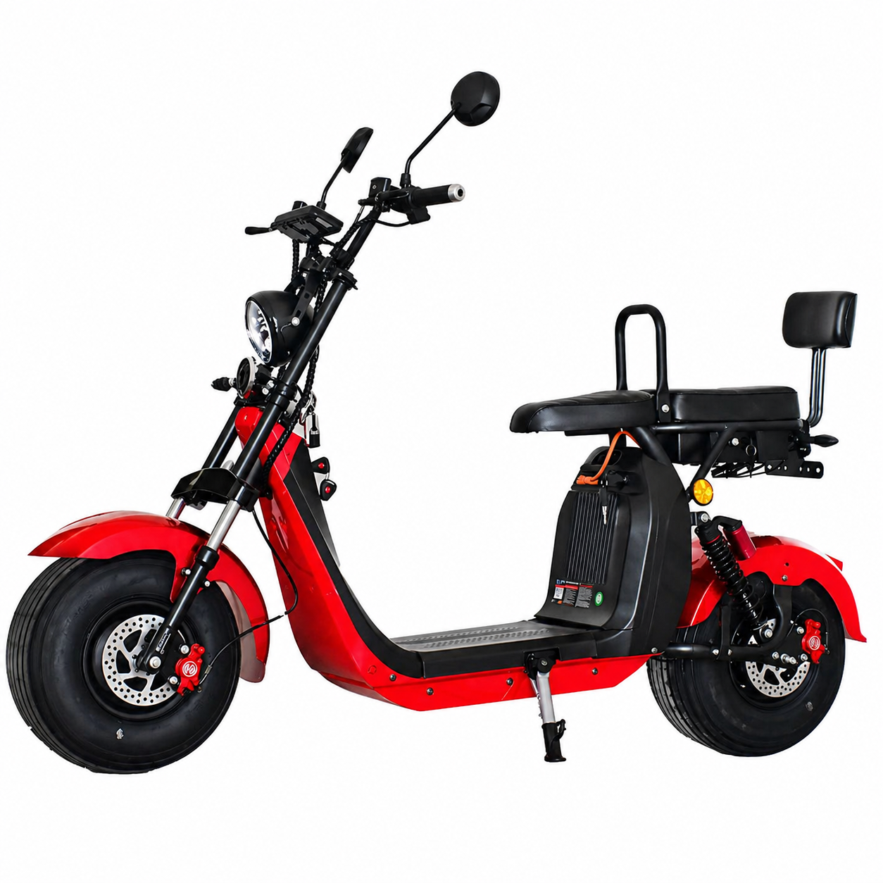 Scuter Electric 2 Persoane, Viteză Limitată 25 km/h – Fără Permis, Viteza maxima 25km/h, Autonomie 45 km, Motor 1500W, Baterie 20Ah, Suspensie Hidraulică, COC Inclus