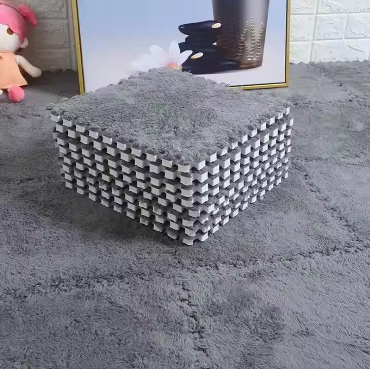 Set 10x Mocheta Pufoasă, AT PERFORMANCE®, Tip Covor Puzzle, cu Spumă 30×30 cm