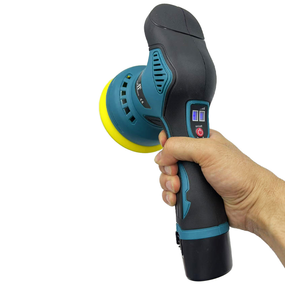 Aparat Polish AT PERFORMANCE®, Auto Electric 36V, 2 Acumulatori, Fără Fir, 8 Viteze, 2500–5000 RPM, Portabil, Albastru/Negru