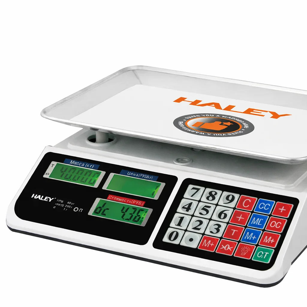 Cântar Comercial Digital HALey HY-5040, Platformă Inox, 40 kg