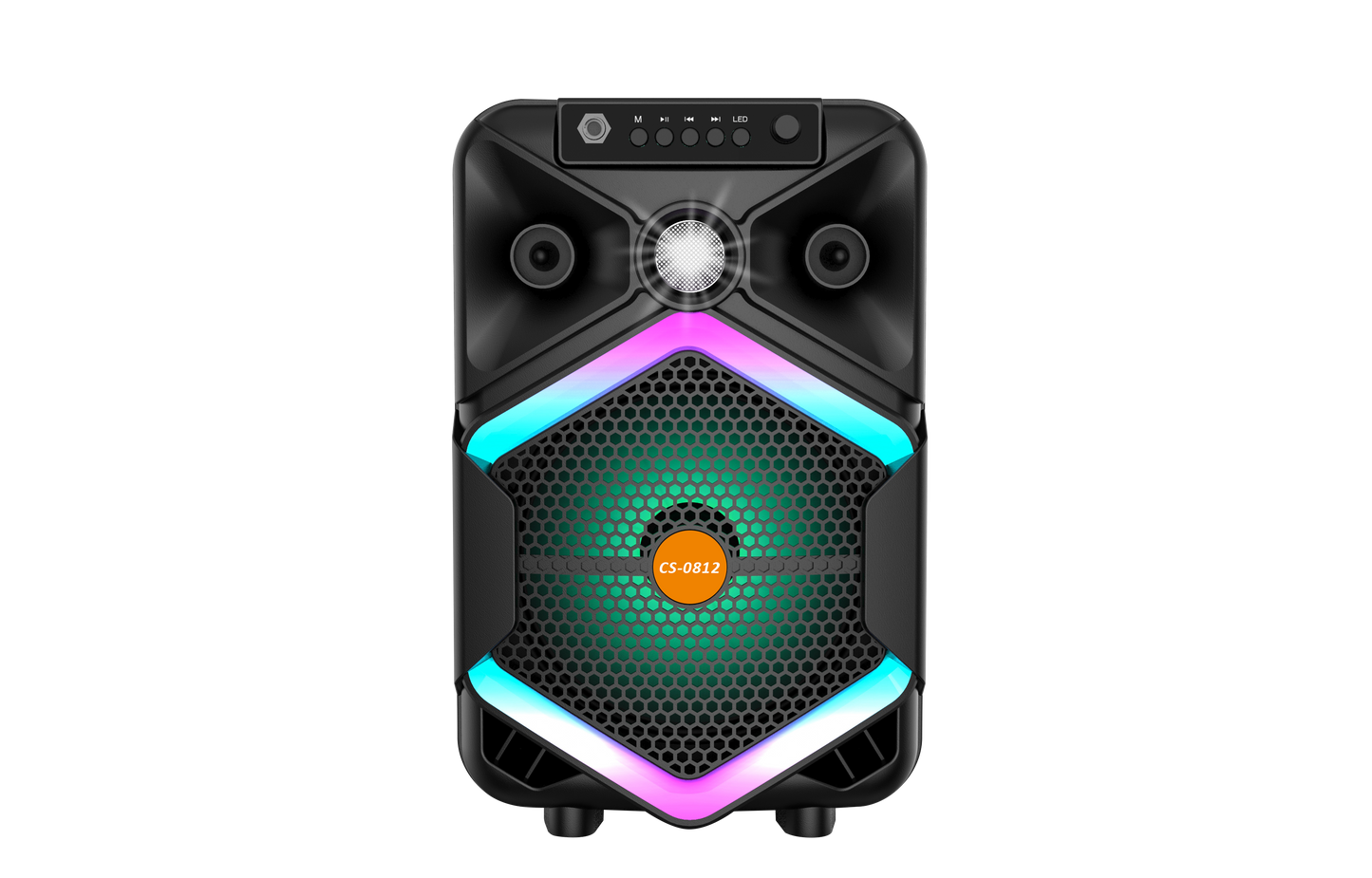 Boxa Portabila AT PERFORMANCE®, cu Lumini RGB, Putere 100W, MP3, USB, Bluetooth, TF, WIFI, Slot Microfon, Karaoke, Acumulator, Negru