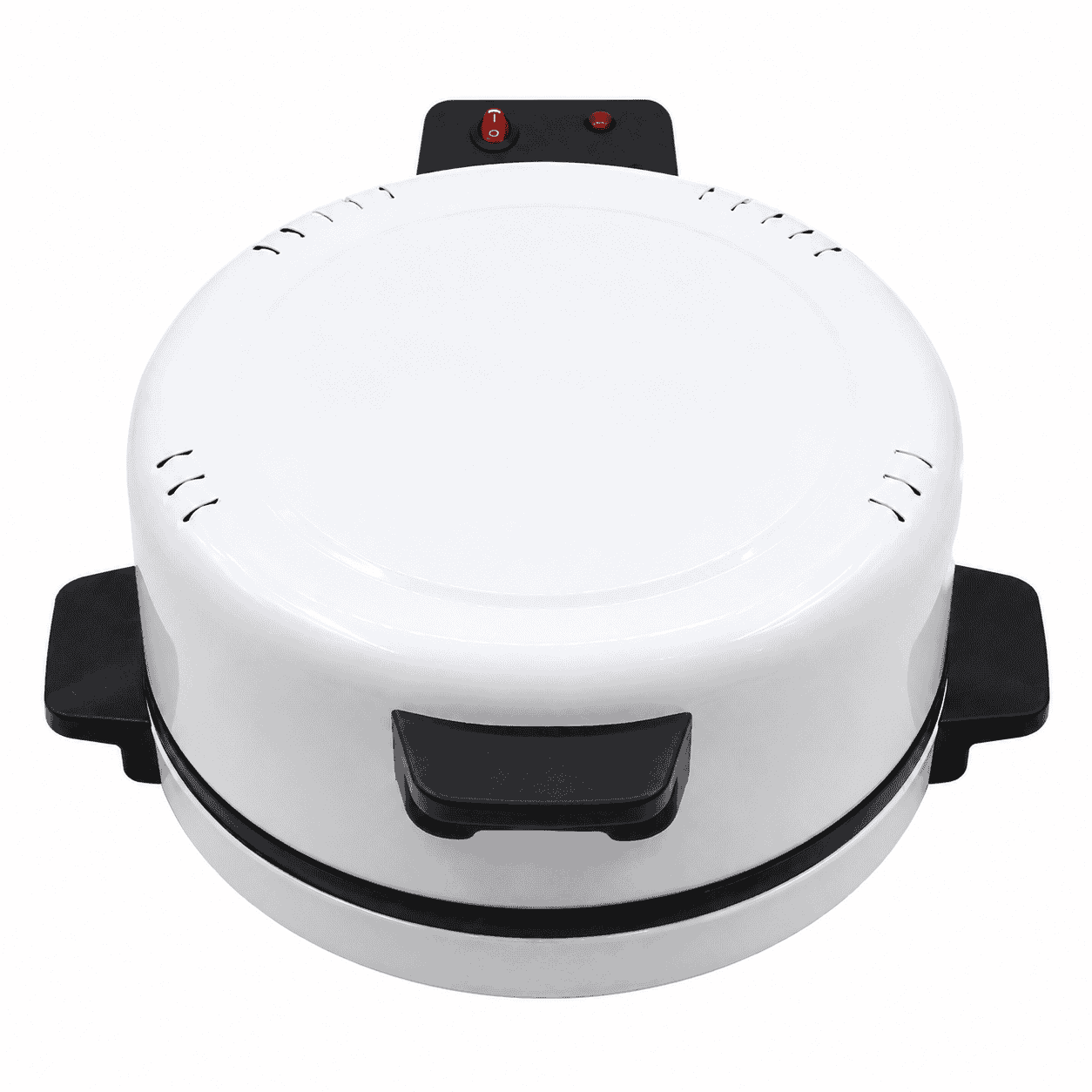 Cuptor Electric pentru Pizza 3000W, Deschidere 180°, Încălzire Sus-Jos, Tavă Rotundă, Mânere Termoizolante, Alb