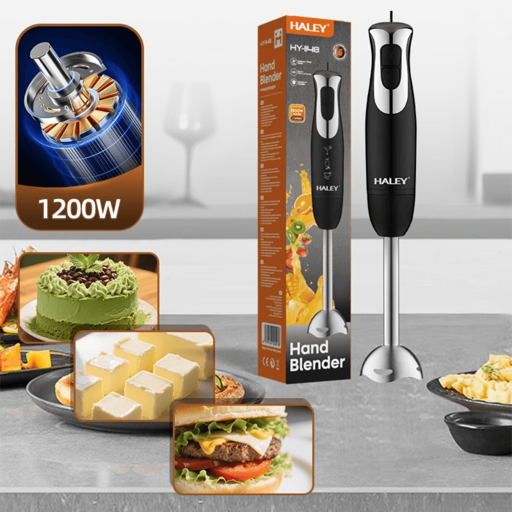 Blender Vertical 1200W, Lame Din Oțel Inoxidabil, 2 Trepte De Viteză, Motor DC Puternic, Sistem Antistropi
