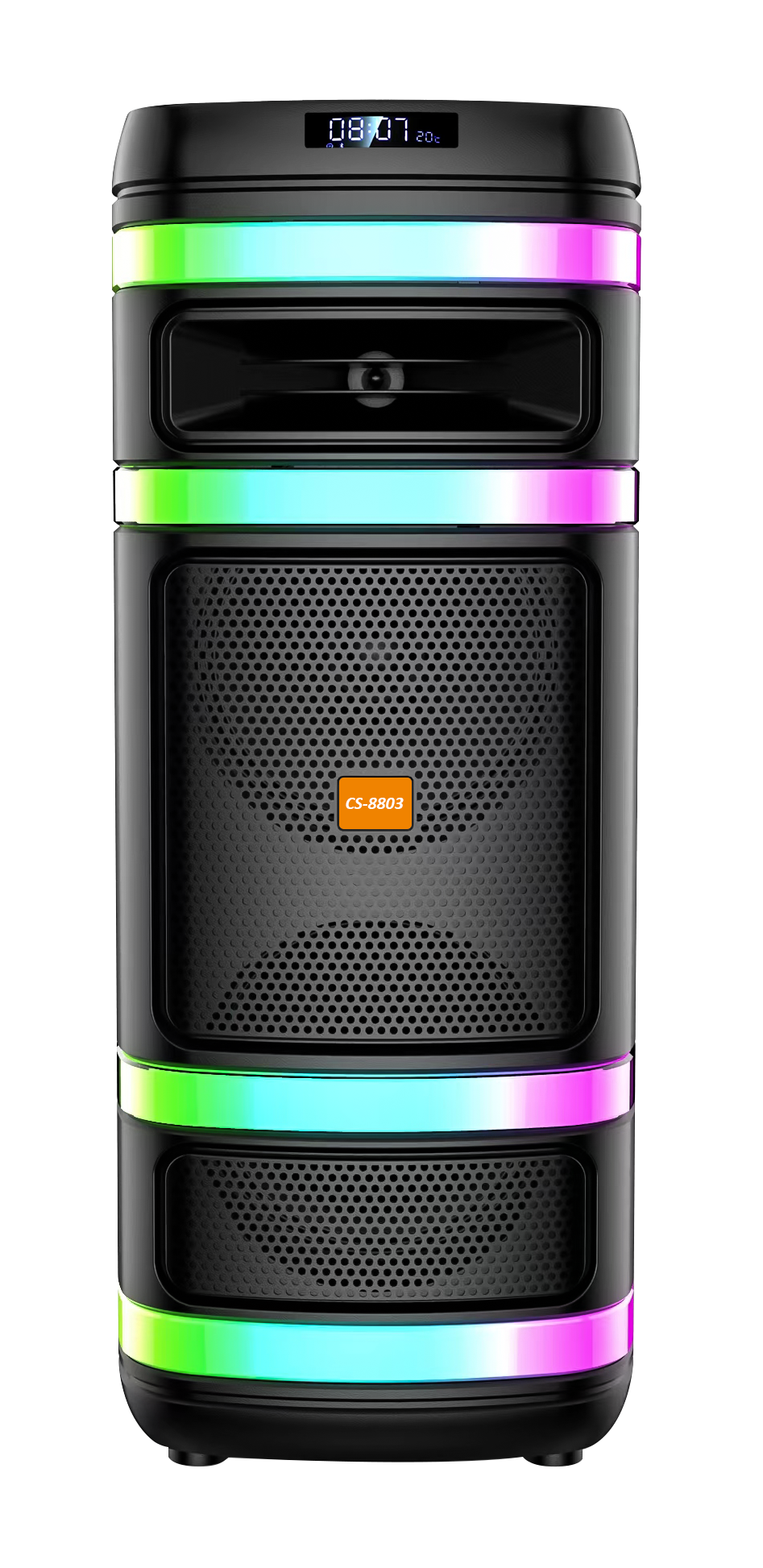 Boxa Portabila AT PERFORMANCE®, cu Lumini RGB, cu Maner, Putere 300W, MP3, USB, Bluetooth, TF, WIFI, Slot Microfon, Karaoke, Acumulator, Negru