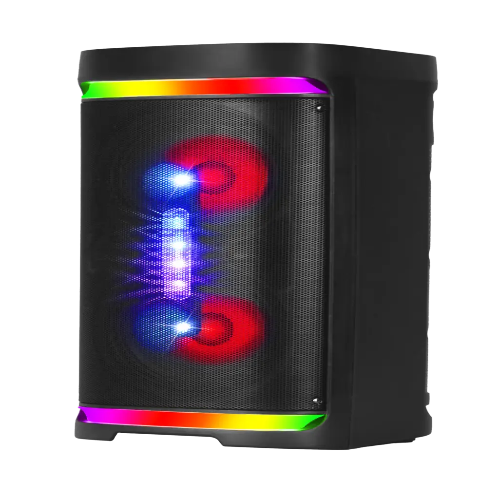 Boxă Karaoke Portabilă KOLAV-M2854 200W PMPO, 2x8", Bluetooth, Microfon Wireless Inclus, RGB LED, TWS, USB-C, TF Card, Telecomandă și Xtra Bass