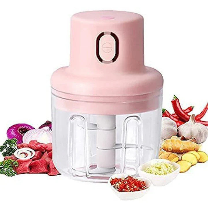 Mini tocator electric AT PERFORMANCE®, portabil, incarcare USB, 250ml, 45W, Roz.