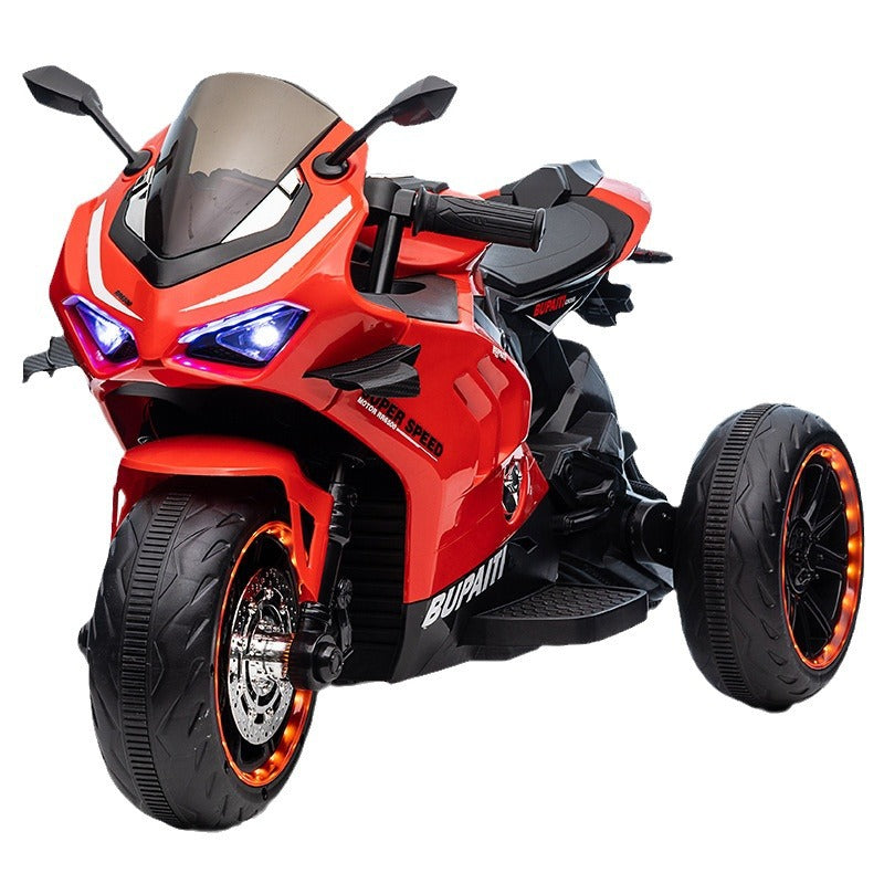 Motocicleta Electrica cu Acumulator pentru Copii AT PERFORMANCE®, cu Melodii si Lumini, 12V, 3 Roti, Mers cu Spatele