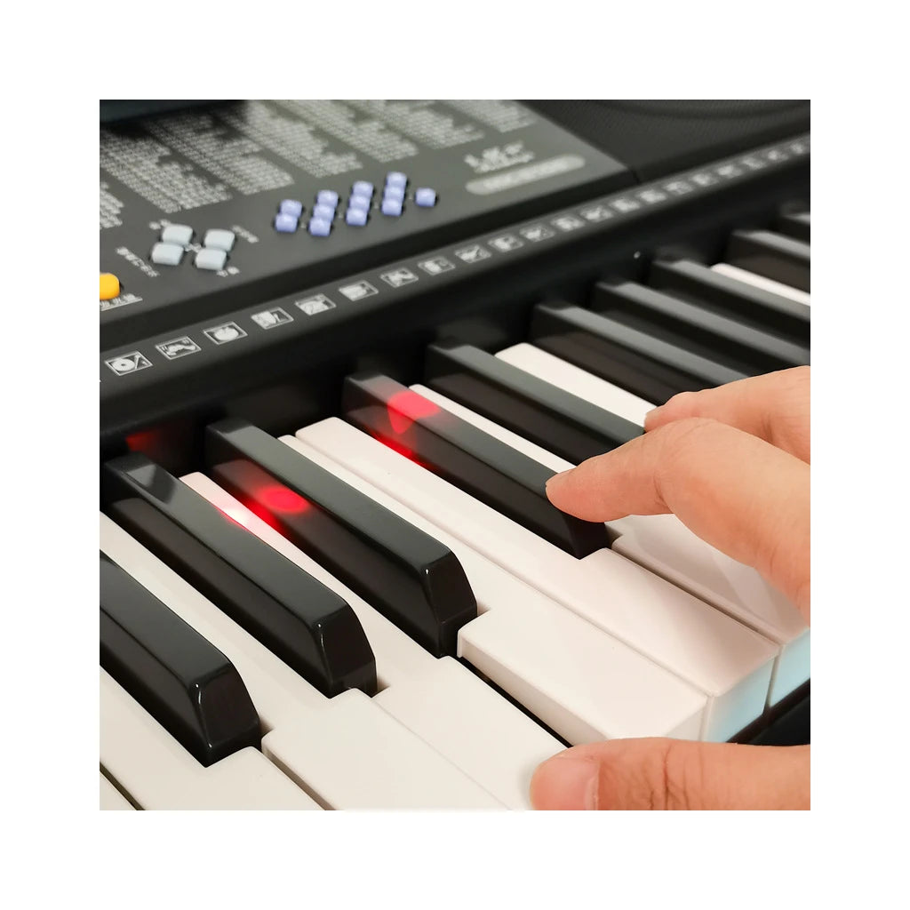 Orga electronica AT PERFORMANCE®, 61 de clape luminate Led MK-2108, Functii invatare, redare USB si Jack, Inregistrare.