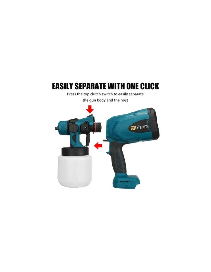 Pistol de Vopsit Electric AT PERFORMANCE® cu 2 Acumulatori 36V, 3 Moduri Pulverizare, 800ml, Debit 1L/min, Albastru/Negru