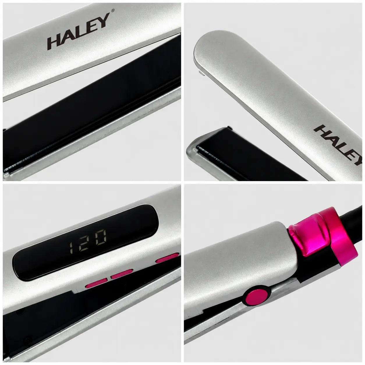 Placă De Îndreptat Părul HALEY HY-3013, 56W, Temperatură Reglabilă 100–230°C, Încălzire Rapidă PTC, Afișaj Digital
