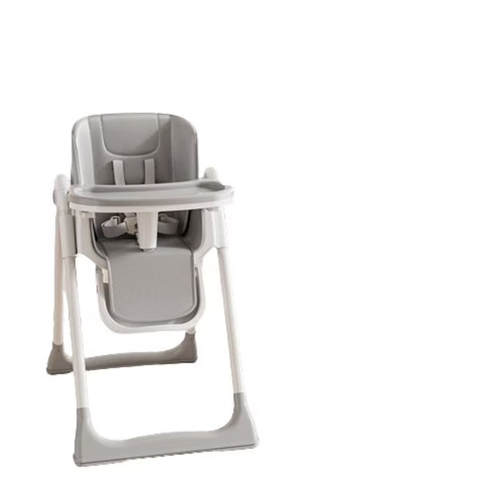 Scaun de masa bebe, At Performance, Pliabil, Inaltime ajustabila 5 pozitii, 4 roti, Structura otel, gri.