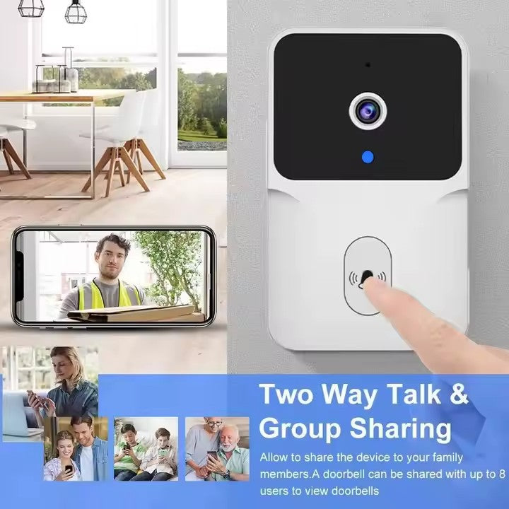 Sonerie Video Interfon Wireless AT PERFORMANCE®, Cameră HD 1080P, Control prin App, Vedere Nocturnă, Audio Bidirecțional, Cloud, RFID