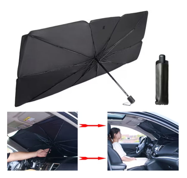 Pachet Auto 2 în 1: Spălător cu Presiune Portabil 36V + Parasolar Tip Umbrelă UV 140x75 cm | Întreținere Completă pentru Mașina Ta