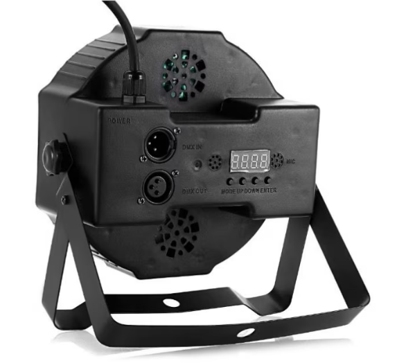 Proiector de lumini PAR 18 LED, RGB, Negru, Disco / Club / Exterior / Arhitecturale, AT PERFORMANCE