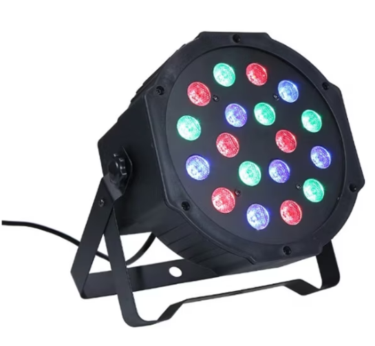 Proiector de lumini PAR 18 LED, RGB, Negru, Disco / Club / Exterior / Arhitecturale, AT PERFORMANCE