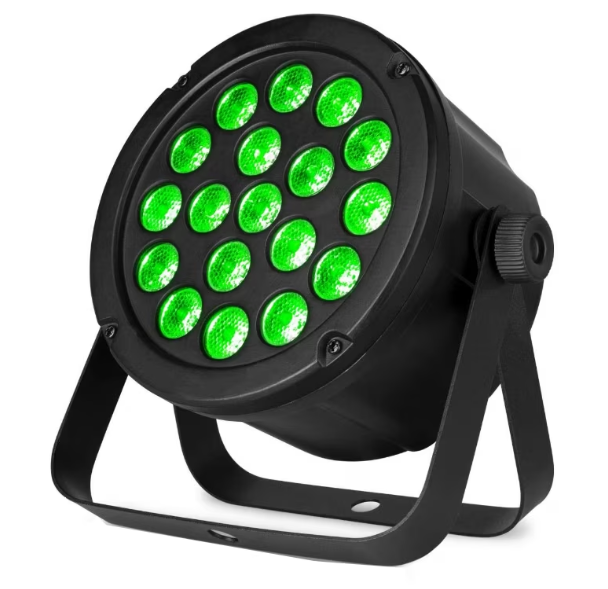 Proiector de lumini PAR 18 LED, RGB, Negru, Disco / Club / Exterior / Arhitecturale, AT PERFORMANCE