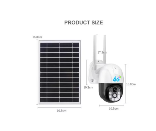 Camera de Supraveghere, AT PERFORMANCE ®, cu Incarcare Solara 4G- SIM, 3 MP, FullHD, Rotire din Aplicatie, 6 acumulatori inclusi, alarma miscare, Interior si Exterior Rezistenta la apa, Alba