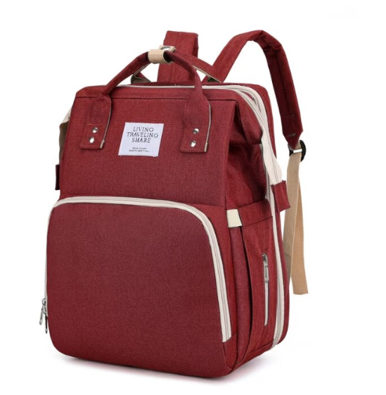 Rucsac 3-in-1 pentru bebelusi, cu spatiu pentru schimbat scutece pliabil integrat, At Performance, impermeabila, 39x30x18cm, Rosu