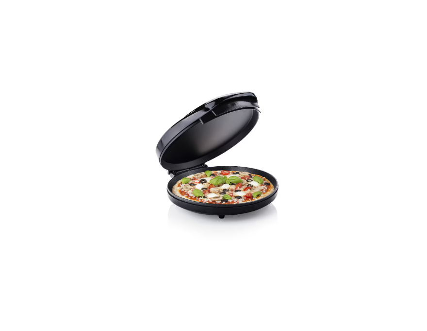 Aparat pentru preparat pizza RAF R5412, 1100 W, diametru 30 cm, prajeste legume, carne, termostat reglabil, negru