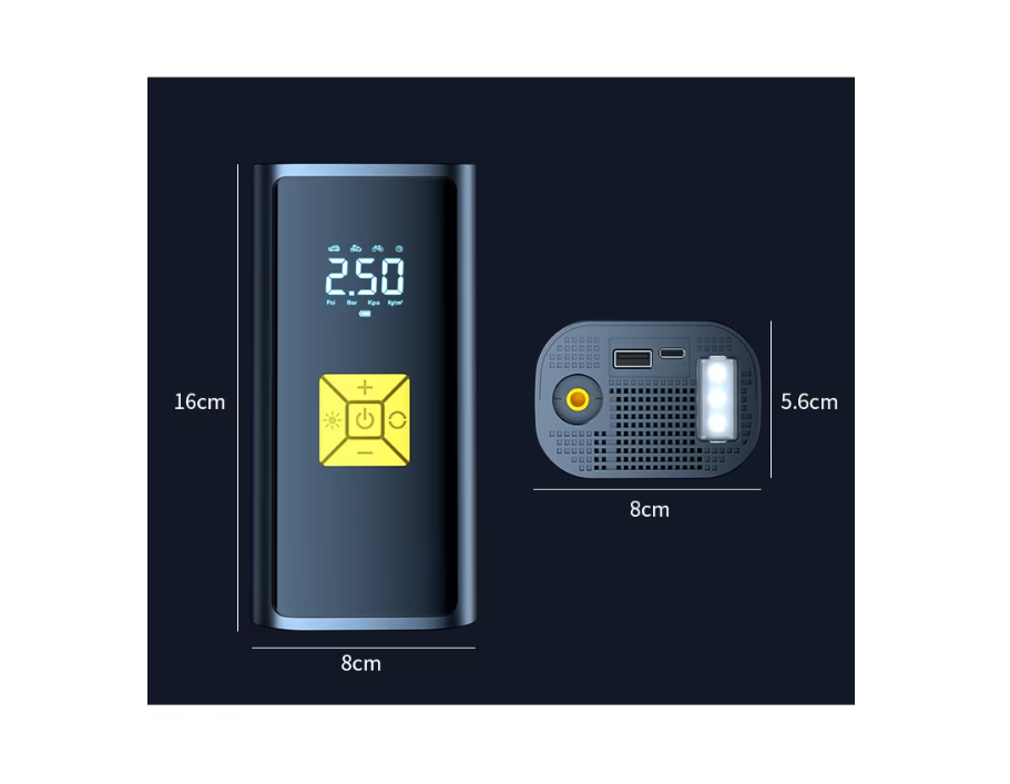 Pompa de aer inteligenta, AT PERFORMANCE®, 150PSI, portabila, pentru masina, compresor automat pentru pneuri, pentru motocicleta, negru