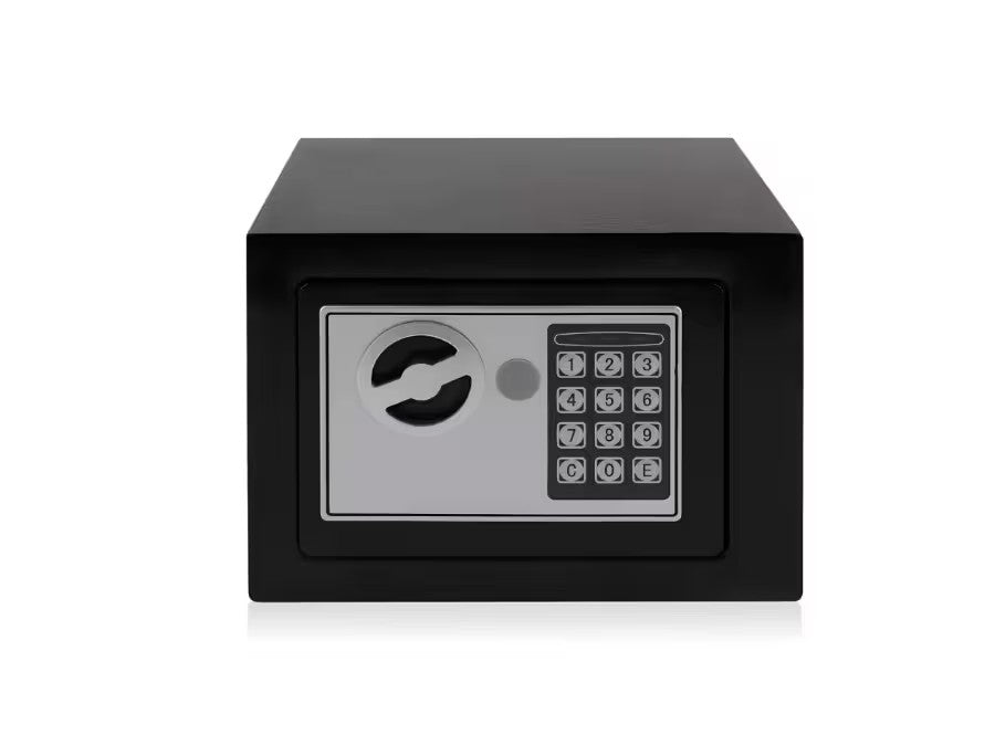 Seif Electronic, At Performance, Standard Mini cu Cifru si Cheie, din otel, 17x23x17 cm, Gri