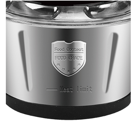 Tocator Universal Electric HY-1220 pentru Carne si Legume, Capacitate 2L, Bol Inox, 4 Lame Premium din Otel Inoxidabil, Motor Puternic 1000W