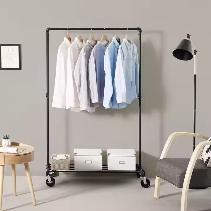 Pachet Promoțional 2x Suport Mobil, pentru Haine, AT PERFORMANECE ®, Umerase si Incaltaminte, Inaltime Reglabila, 163X100X49 Cm, Negru