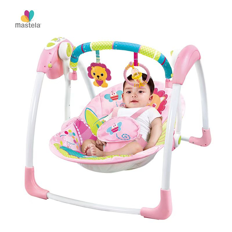 Balansoar Electric Portabil pentru Bebeluși Mastela Deluxe Portable Swing – 7 Melodii, 5 Viteze, 3 Temporizatoare, 2 Poziții de Înclinare