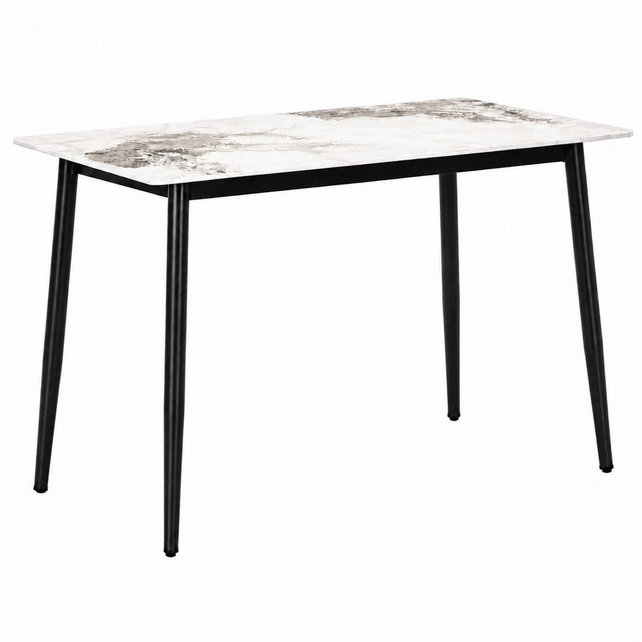 Set masă Bucatarie / Sufragerie cu 4 scaune, blat sintered stone gri și catifea, 120x70 cm