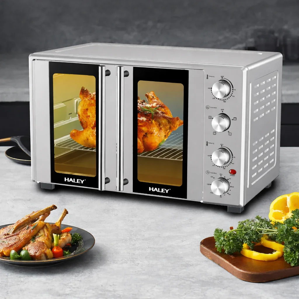Cuptor Electric HALEY HY-513I, 65L, 3000W, Convecție, Rotisor, Timer 120 min