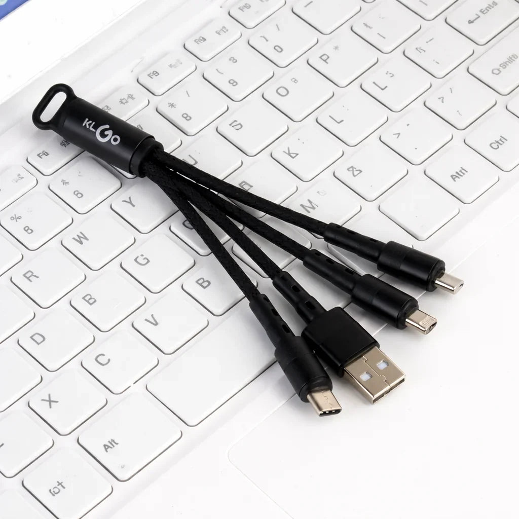 Cablu 3 în 1 KLGO S-670 USB – Type-C, Micro USB & Lightning, Încărcare Rapidă 2A
