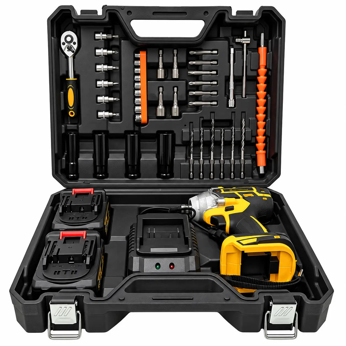Mașină de Înșurubat cu Impact AT PERFORMANCE® 850Nm, 128V, 2 Acumulatori 5Ah, Set 40 Accesorii, Valiză Transport