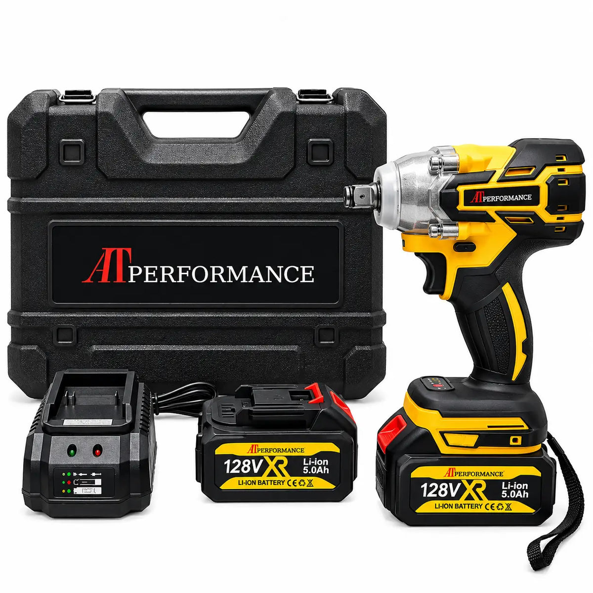 Mașină de Înșurubat cu Impact AT PERFORMANCE® 850Nm, 128V, 2 Acumulatori 5Ah, Set 40 Accesorii, Valiză Transport