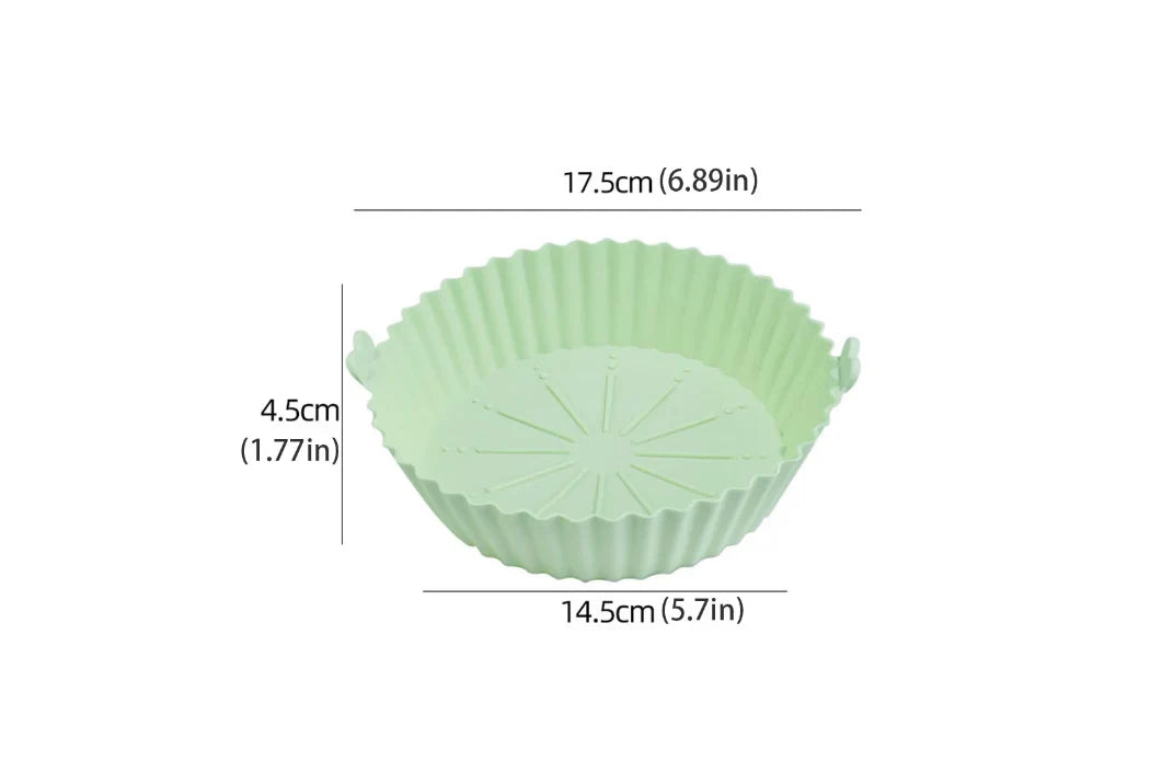 Tava pentru Air Fryer din Silicon, 18.3 cm, Gri, AT PERFORMANCE®, O Solutie Practica si Versatila pentru Gatitul Sanatos