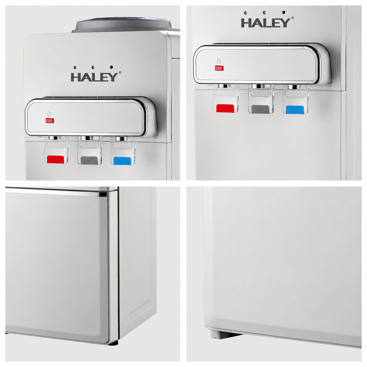 Dozator de Apă HALEY HY-2306, Apă Caldă, Rece și la Temperatura Camerei, Răcire cu Compresor, 650W, 3 Robinete, Blocare Copii, Dulap Depozitare