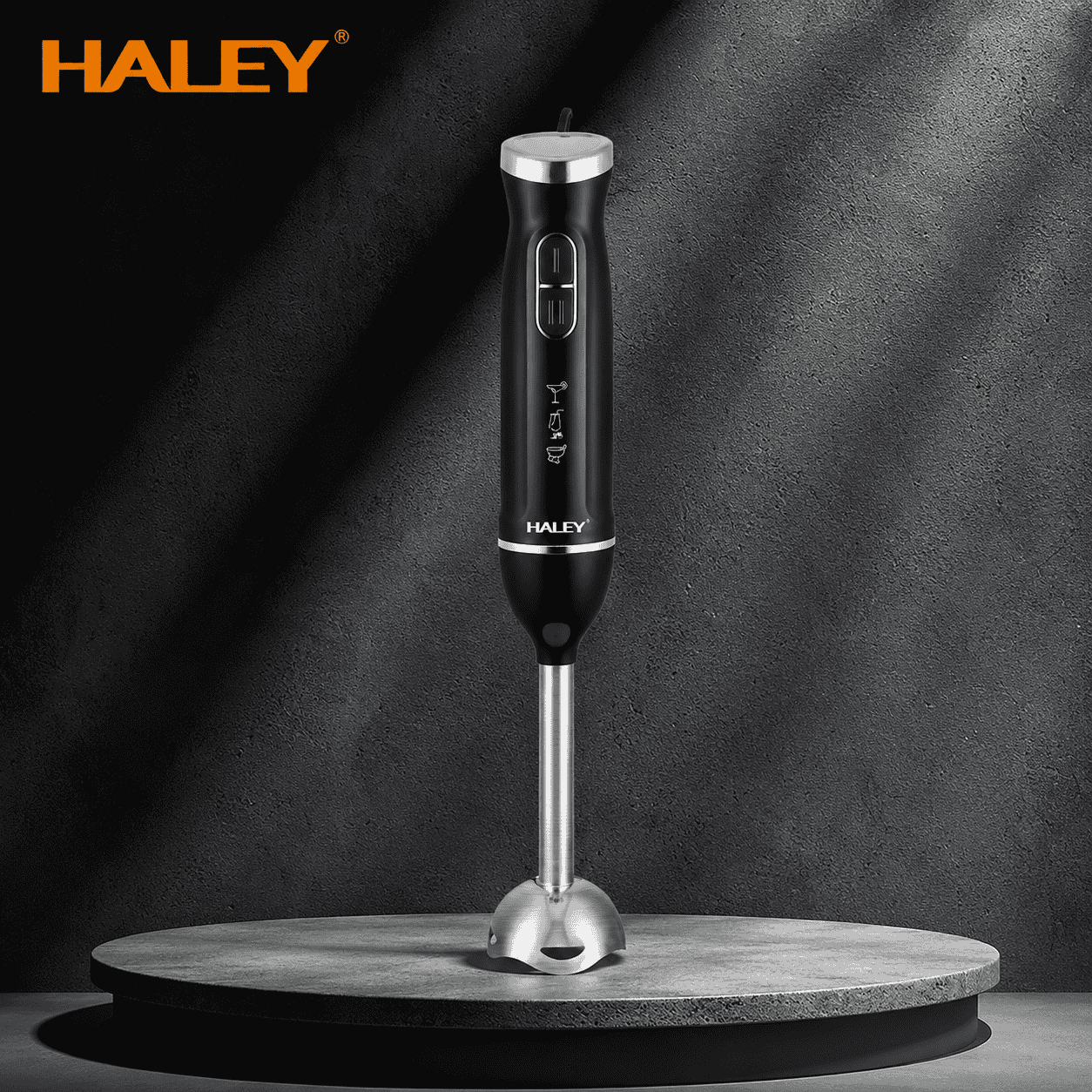 Blender Vertical De Mână Haley HY-1131, 1500W, 2 Viteze, Funcție Pulse, Lame Și Tijă Din Oțel Inoxidabil