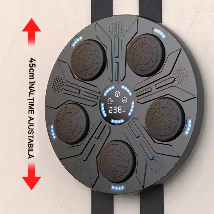 Box Muzical Electronic AT PERFORMANCE®, Conexiune Bluetooth, pentru Copii si Adulti, Antrenamente de Box si Fitness, Manusi Incluse, Incarcare USB, Negru