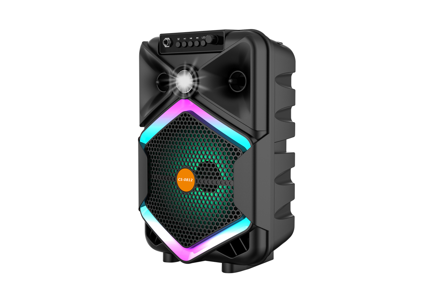 Boxa Portabila AT PERFORMANCE®, cu Lumini RGB, Putere 100W, MP3, USB, Bluetooth, TF, WIFI, Slot Microfon, Karaoke, Acumulator, Negru