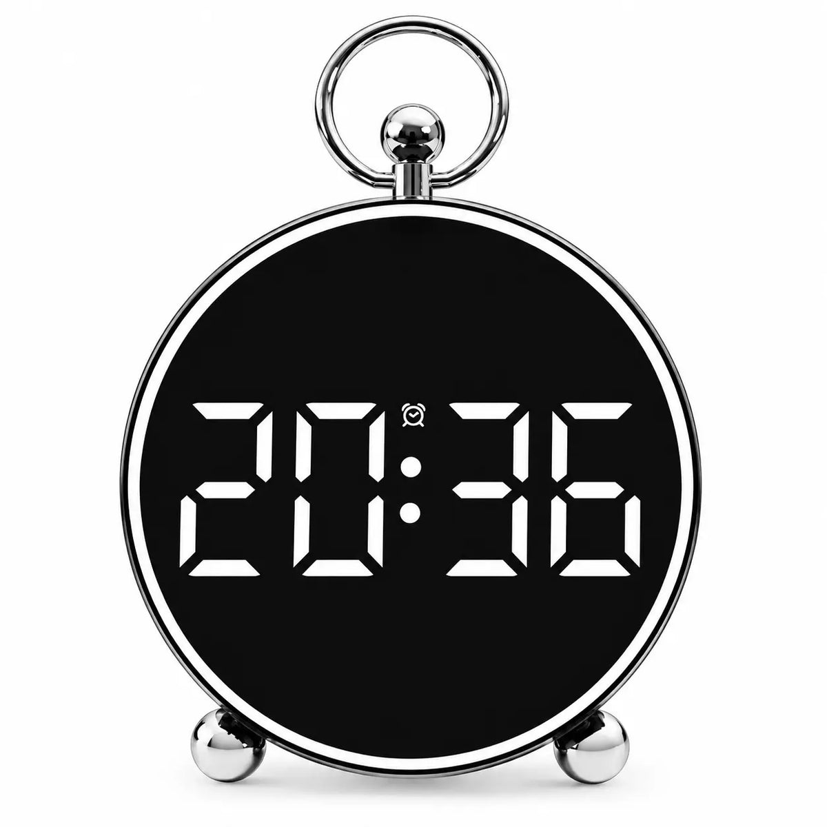 Ceas Digital AT PERFORMANCE®, de Masă sau Perete, cu Alarmă, Snooze, Lumină LED, Mod Noapte, Control Vocal, USB – Alb