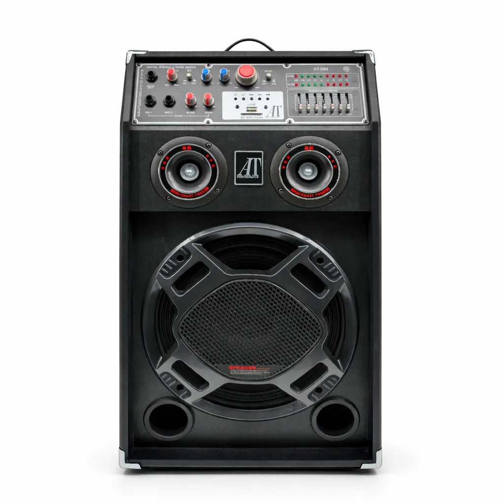 Set 2 Boxe Multimedia Active AT Performance AT-284, 1500W PMPO,12 Inch, Bluetooth, USB, AUX, Karaoke