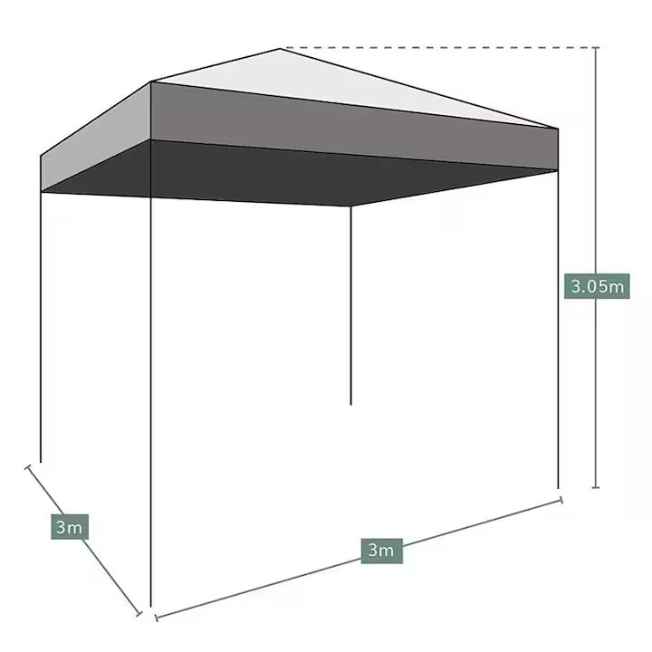 Pachet Cort Pavilion 3x3m + Copertină Rezervă – Impermeabil, Pliabil, Structură Metalică – AT PERFORMANCE®