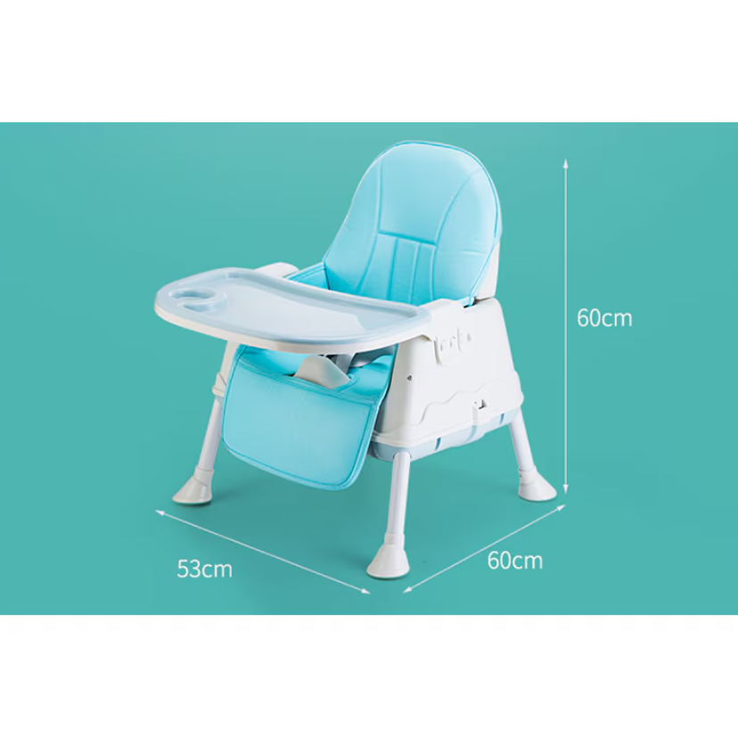 Scaun de masa Transformabil, At Performance, 6 in 1, pentru bebelusi si copii, cu roti, husa detasabila, Albastru