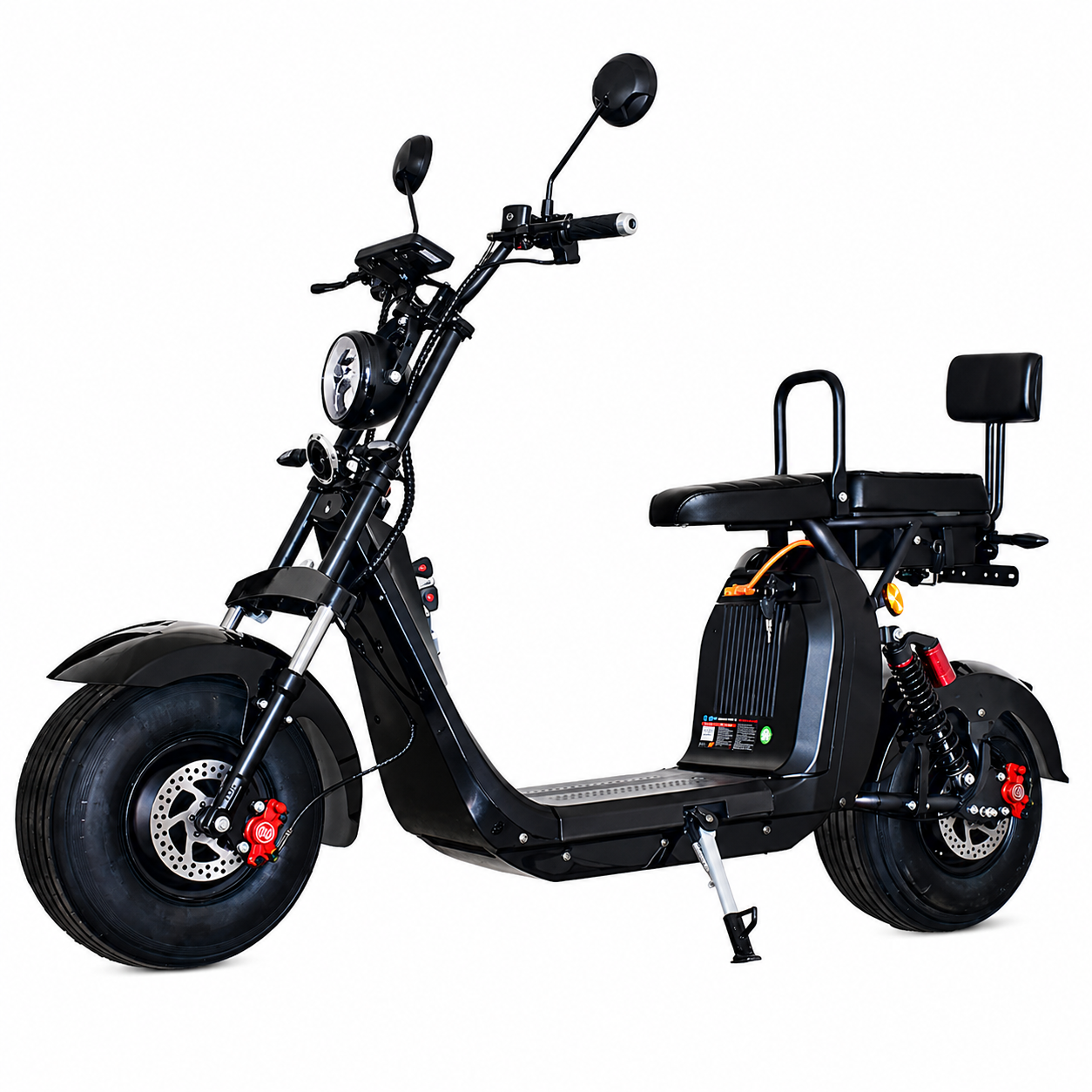 Scuter Electric 2 Persoane, Viteză Limitată 25 km/h – Fără Permis, Viteza maxima 25km/h, Autonomie 45 km, Motor 1500W, Baterie 20Ah, Suspensie Hidraulică, COC Inclus