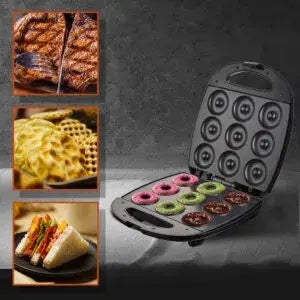 Mini Waffle Maker profesional din oțel inoxidabil, cu plăci antiaderente și design compact – Model HALEY HY-1042