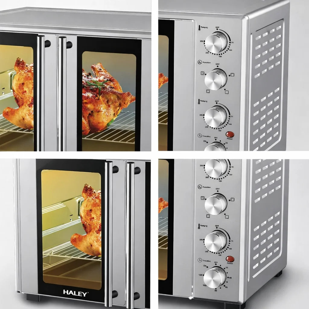 Cuptor Electric HALEY HY-513I, 65L, 3000W, Convecție, Rotisor, Timer 120 min