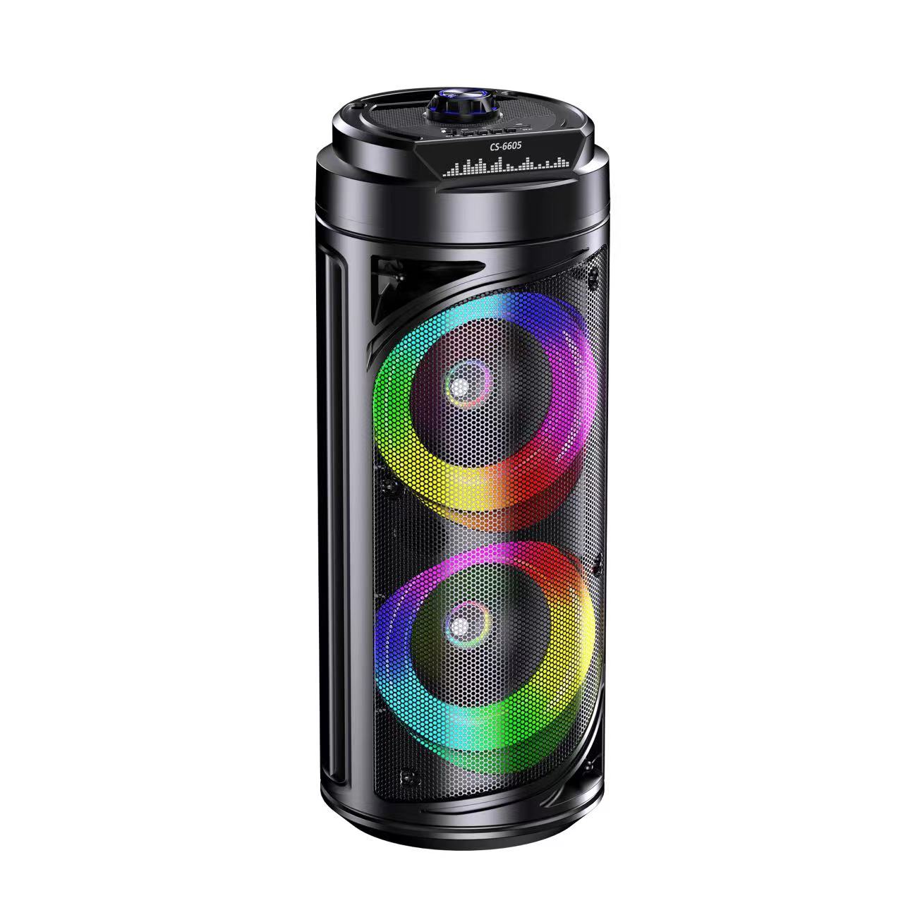 Boxa Portabila AT PERFORMANCE®, cu Lumini RGB, cu Maner, Putere 100W, MP3, USB, Bluetooth, TF, WIFI, Slot Microfon, Karaoke, Acumulator, Negru