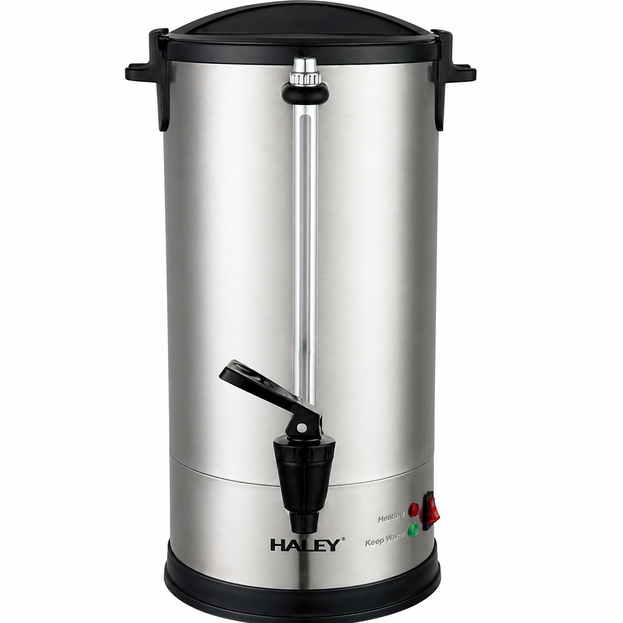 Termos Electric Profesional HALEY HY-6935L, 35L, 2500W, Inox 304, Robinet, Indicator Nivel Apă, Menținere Temperatură