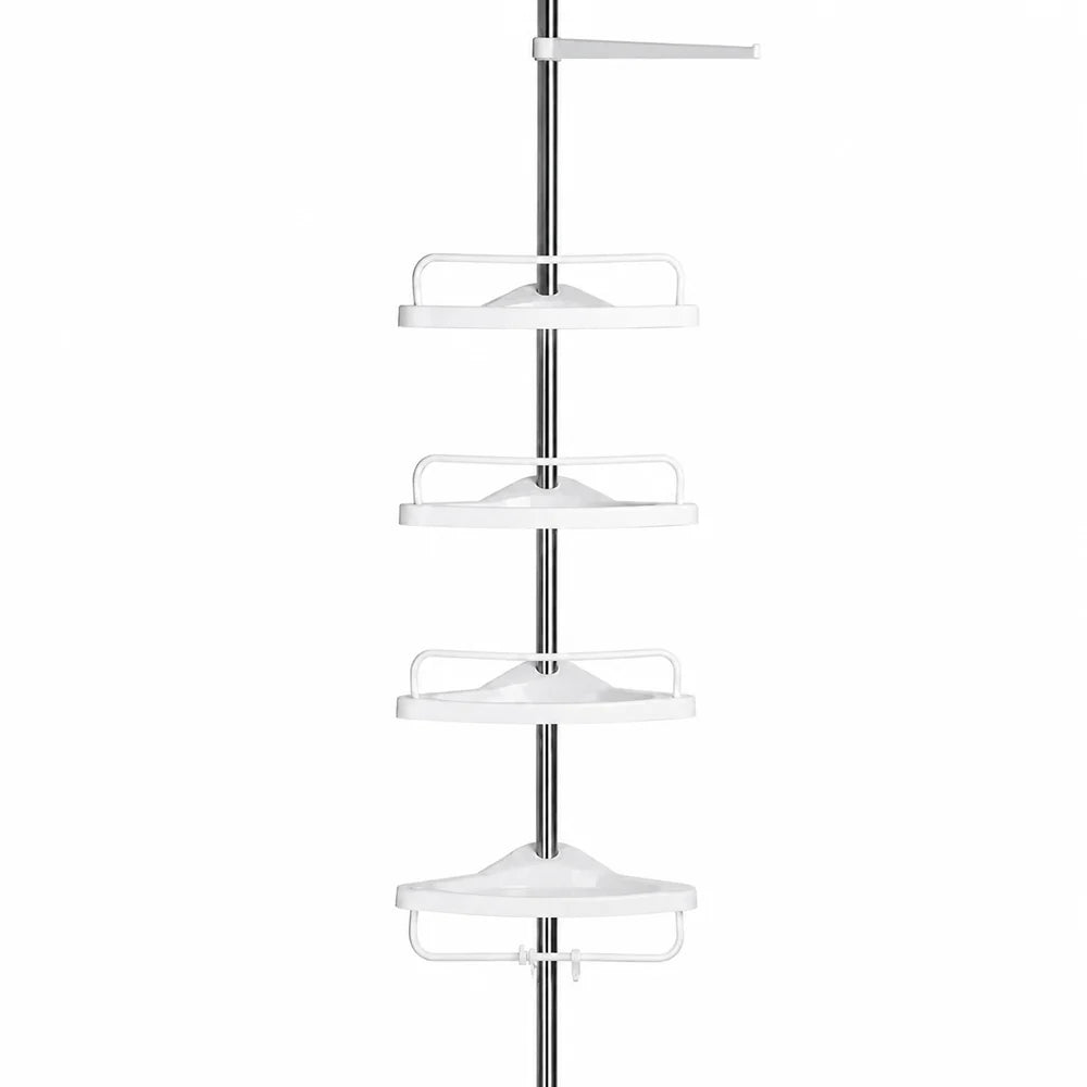Etajeră Colț Baie AT Performance®, Telescopică 185-310 cm, 4 Rafturi, Organizator Duș, Montaj Fără Găurire
